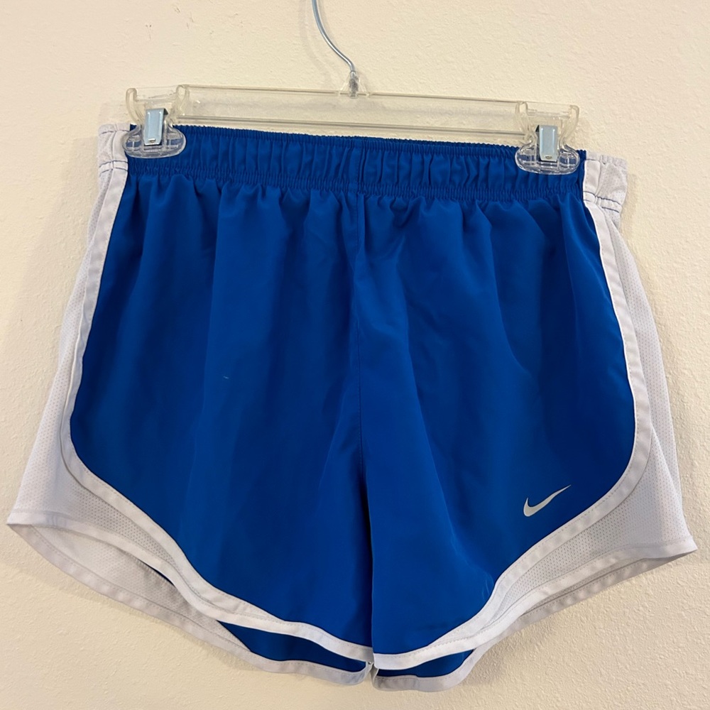 Blue and white Nike shorts